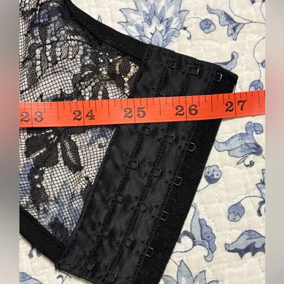 Meshki Black Lace Corset Top with black solid front panel Size XS - Picture 11 of 15